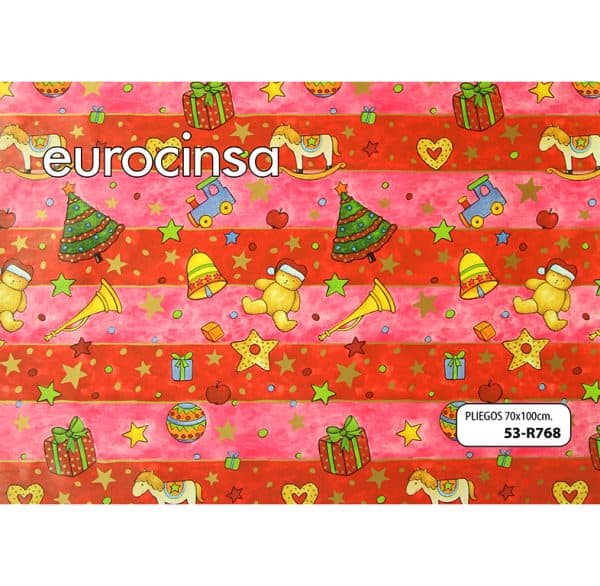 53R768-PLIEGO PAPEL FANTASIA NAVIDAD 70x100cm.