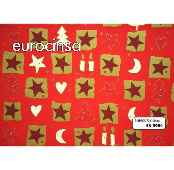 53R984-PLIEGO PAPEL FANTASIA NAVIDAD 70x100cm.