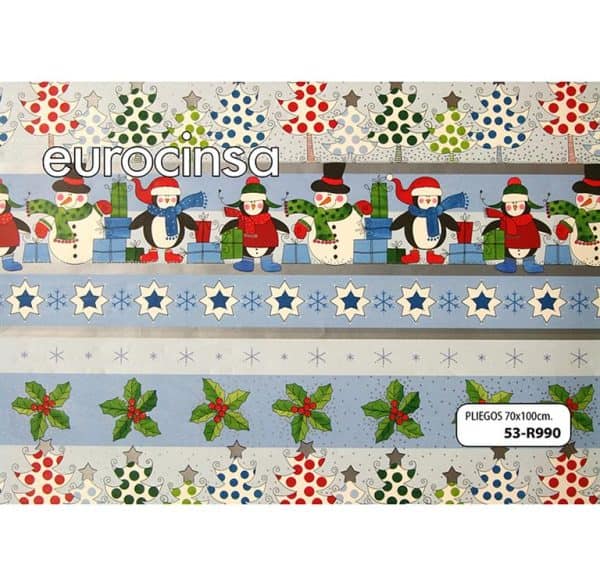 53R990-PLIEGO PAPEL FANTASIA NAVIDAD 70x100cm.