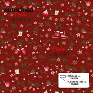 53R268-PLIEGO PAPEL FANTASIA NAVIDAD 70x100cm.