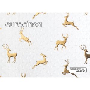 2250- PAPEL ESPECIAL KRAFT BLANCO NAVIDAD GOFRADO E IMPRESIÓN AL CALOR