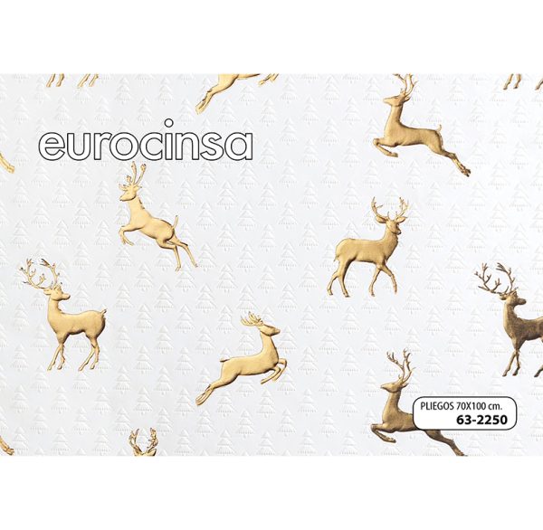 2250- PAPEL ESPECIAL KRAFT BLANCO NAVIDAD GOFRADO E IMPRESIÓN AL CALOR