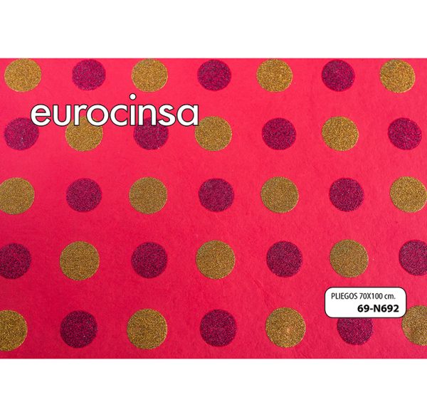 69N692-PAPEL COTTON 100% HECHO A MANO CON PURPURINA 70x100cm.