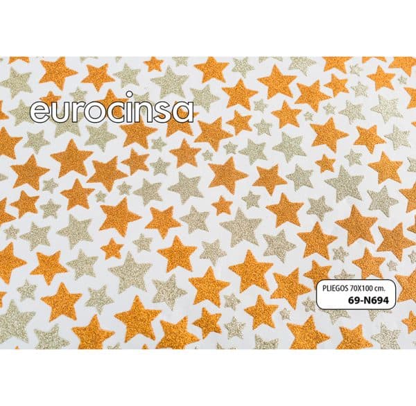 69N694-PAPEL COTTON 100% HECHO A MANO CON PURPURINA 70x100cm.