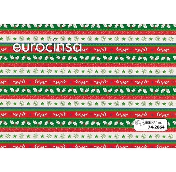 742864-Bobina JUGUETERA PAPEL FANTASIA NAVIDAD 1m. x 14,3-14,8kg.