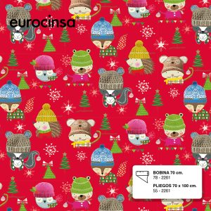 78P261-BOBINA PAPEL FANTASIA NAVIDAD 50 metros 62CM.