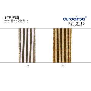 0110-Rollo CINTA STRIPES Ancho 40/60mm. CON ALAMBRE