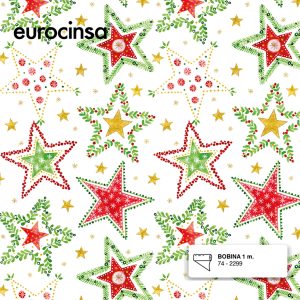 742299-Bobina JUGUETERA PAPEL FANTASIA NAVIDAD 1m. x 14,3-14,8kg.