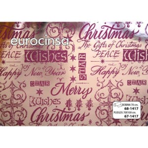PAM417-Bobina PAPEL METALIZADO FANTASIA NAVIDAD 70cm. x 11,1-12,1kg.