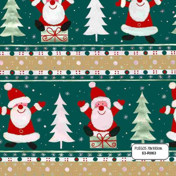 53R063-PLIEGO PAPEL FANTASIA NAVIDAD 70x100cm.