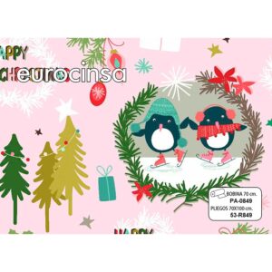 53R849-PLIEGO PAPEL FANTASIA NAVIDAD 70x100cm.