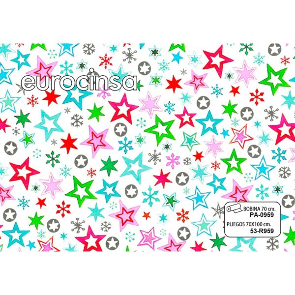 53R959-PLIEGO PAPEL FANTASIA NAVIDAD 70x100cm.