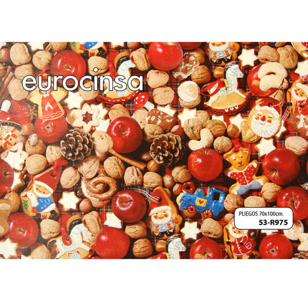 53R975-PLIEGO PAPEL FANTASIA NAVIDAD 70x100cm.