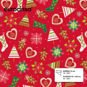 78P257-BOBINA PAPEL FANTASIA NAVIDAD 50 metros 62CM.