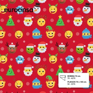 78V276-BOBINA PAPEL FANTASIA NAVIDAD 100 metros