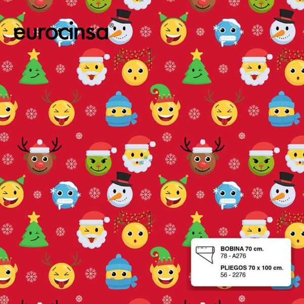 78V276-BOBINA PAPEL FANTASIA NAVIDAD 100 metros