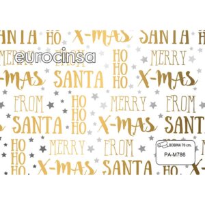 PAM786-Bobina PAPEL METALIZADO FANTASIA NAVIDAD 70cm. x 11,1-12,1kg.