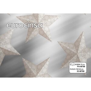 PAM788-Bobina PAPEL METALIZADO FANTASIA NAVIDAD 70cm. x 11,1-12,1kg.