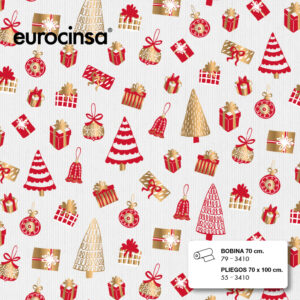 3410-PLIEGO PAPEL PAPEL KRAFT BLANCO CON DISEÑO