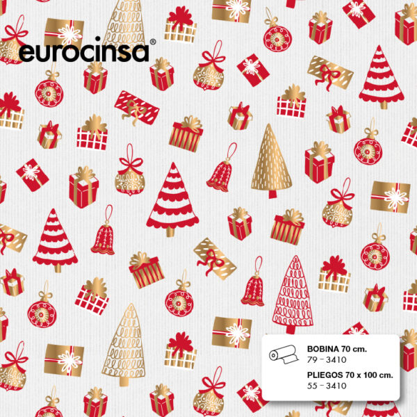 3410-PLIEGO PAPEL PAPEL KRAFT BLANCO CON DISEÑO