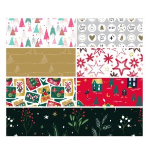 482038-Caja 55 ROLLITOS PAPEL FANTASÍA NAVIDAD 70cm. x 2m. CON CARTONETTE