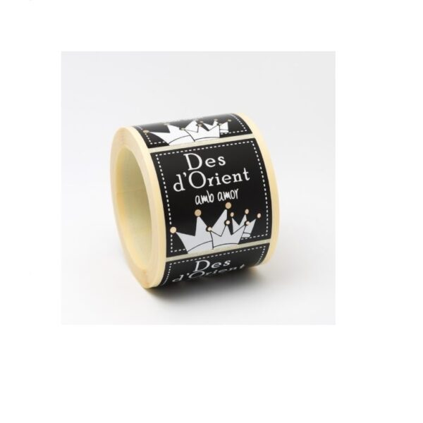 ET953-ETIQ. DES D´ORIENTE AMB AMOR F:NEGRO I:PELICULA/TINTA 50x50mm 250ud