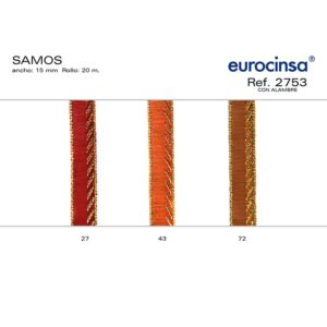 2753-Rollo CINTA SAMOS Ancho 15mm. 20m. CON ALAMBRE