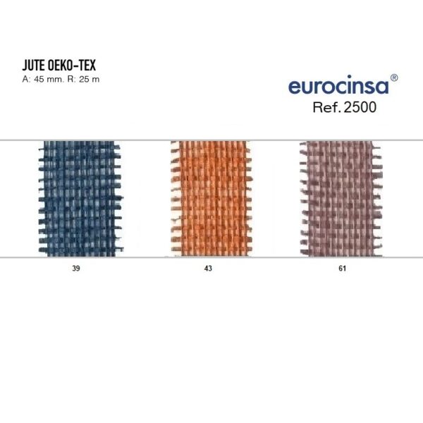 2500bis-Rollo CINTA JUTE OEKO-TEX Ancho 45mm. 25m.