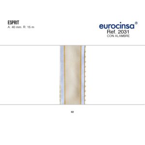 2031-Rollo CINTA ESPRIT Ancho 40mm. 15m. CON ALAMBRE