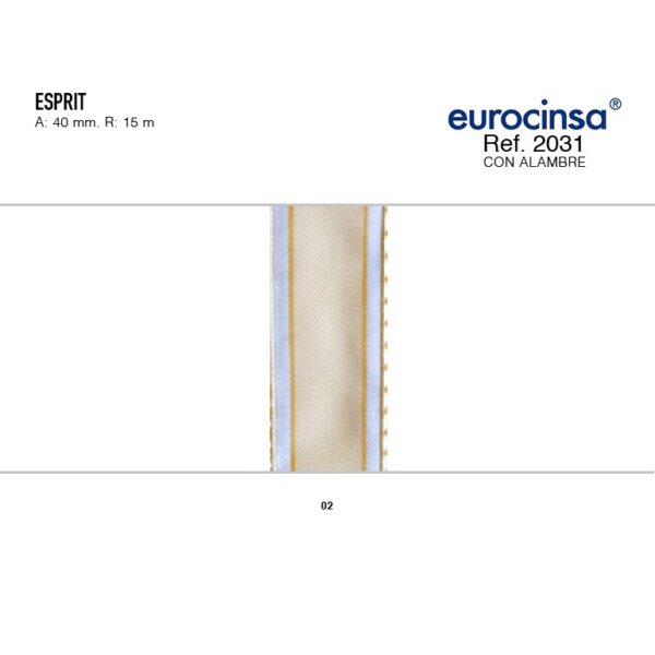2031-Rollo CINTA ESPRIT Ancho 40mm. 15m. CON ALAMBRE