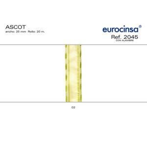 2045-Rollo CINTA ASCOT Anchos 25mm. 20m. CON ALAMBRE