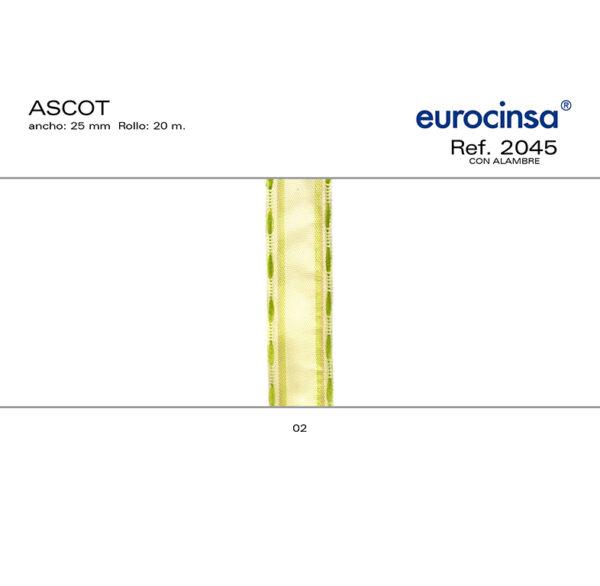 2045-Rollo CINTA ASCOT Anchos 25mm. 20m. CON ALAMBRE