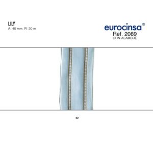 2089-Rollo CINTA LILY Ancho 40mm. 20m. CON ALAMBRE