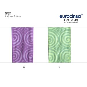 2849-Rollo CINTA TWIST Ancho 40mm. 20m. CON ALAMBRE