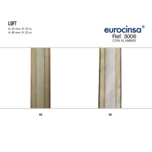 3006-Rollo CINTA LOFT Anchos 25/40mm. 25m. CON ALAMBRE
