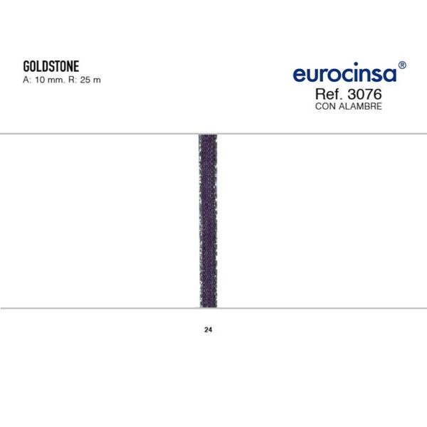3076-Rollo CINTA GOLDSTONE Ancho 40mm. 25m. CON ALAMBRE