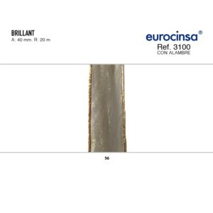 3100-Rollo CINTA BRILLANT Ancho 40mm. 20m. CON ALAMBRE