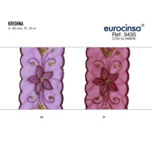 3435-Rollo CINTA KRISHNA Ancho 65mm. 10m. CON ALAMBRE