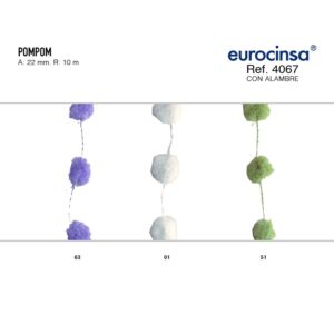 4067-Rollo CINTA POMPON Ancho 22mm. 10m. CON ALAMBRE
