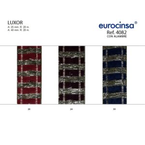 4082-Rollo CINTA LUXOR Ancho 25/40mm. 20m. CON ALAMBRE