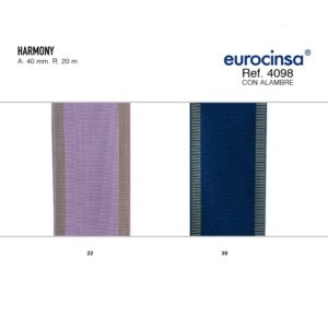 4098-Rollo CINTA HARMONY Ancho 40/60/99mm. 20m. CON ALAMBRE