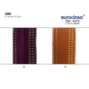 4272-Rollo CINTA JUWEL Ancho 40mm. 20m. CON ALAMBRE