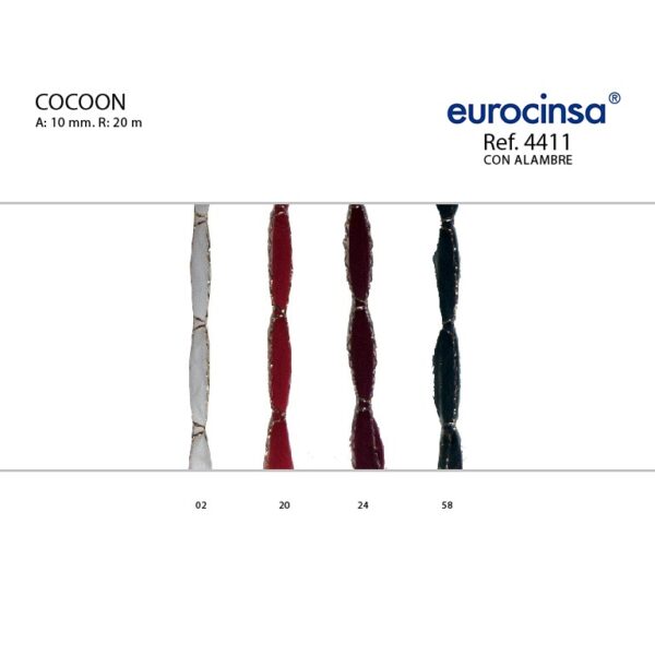 4411-Rollo CINTA COCOON A-10mm. 20m. CON ALAMBRE