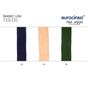 4505-Rollo CINTA BASIC UNI Ancho 25/40mm. 25m. CON ALAMBRE