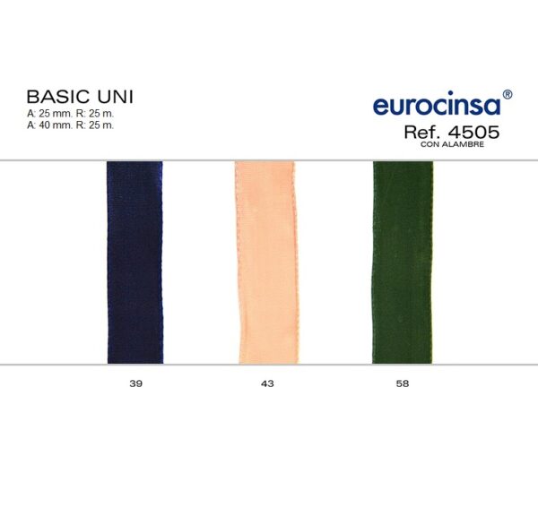 4505-Rollo CINTA BASIC UNI Ancho 25/40mm. 25m. CON ALAMBRE