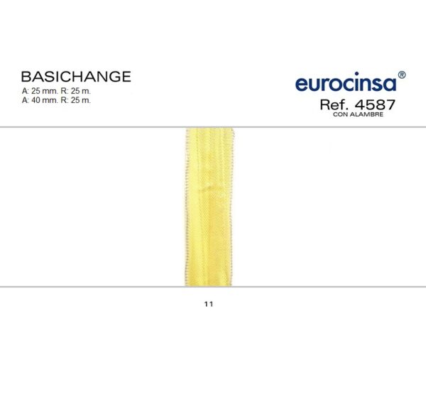 4587-Rollo CINTA BASIC-HANGE Ancho 25/40mm. 25m. CON ALAMBRE