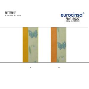 5027-Rollo CINTA BUTTERFLY Ancho 40mm. 20m. CON ALAMBRE