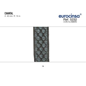 5232-Rollo CINTA CHANTAL Ancho 40mm. 15m. CON ALAMBRE