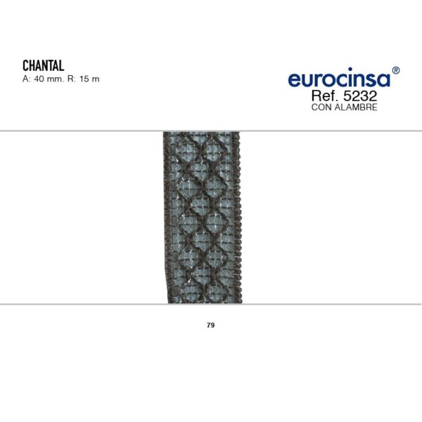 5232-Rollo CINTA CHANTAL Ancho 40mm. 15m. CON ALAMBRE
