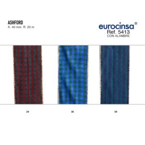 5413-Rollo CINTA ASHFORD Ancho 40mm. 20m. CON ALAMBRE